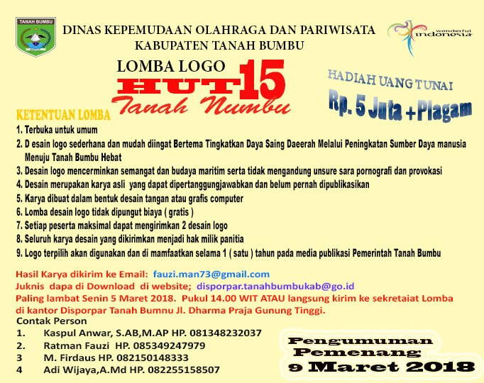 Lomba Logo HUT ke 15 Tanah Bumbu