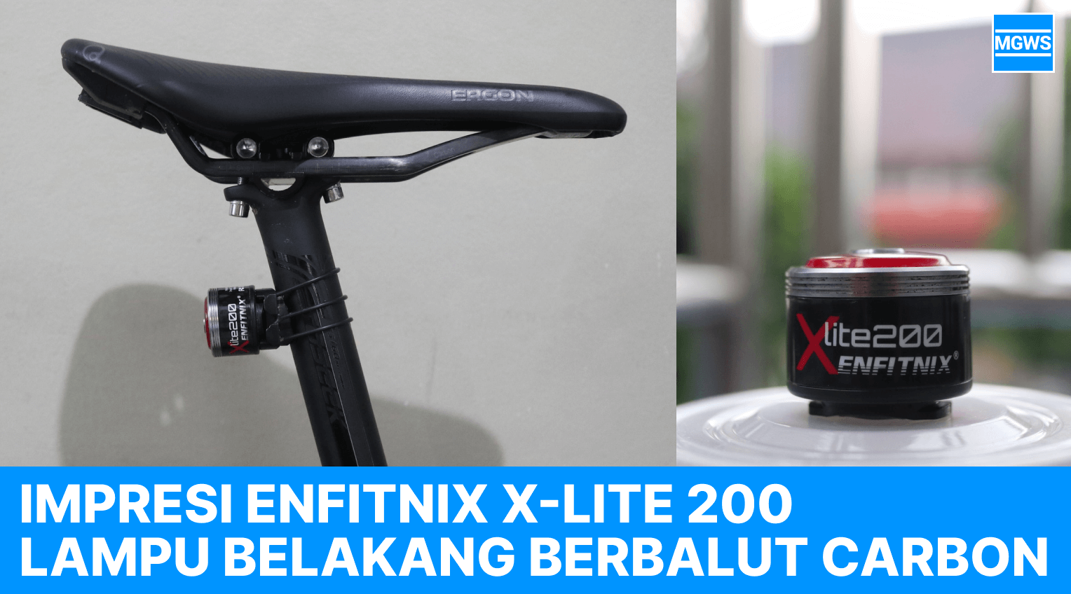 Enfitnix X-Lite 200 Lampu Sepeda Berbalut Body Carbon dan Brake Sensor