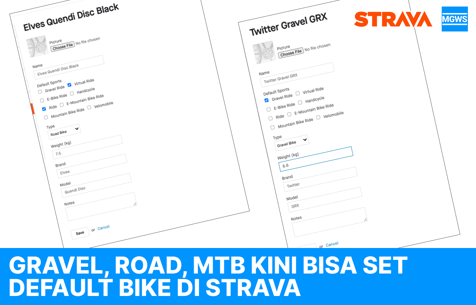 Gowes Gravel atau Road Beda Sepeda Di Strava kini Bisa Set Default Gear Masing-Masing