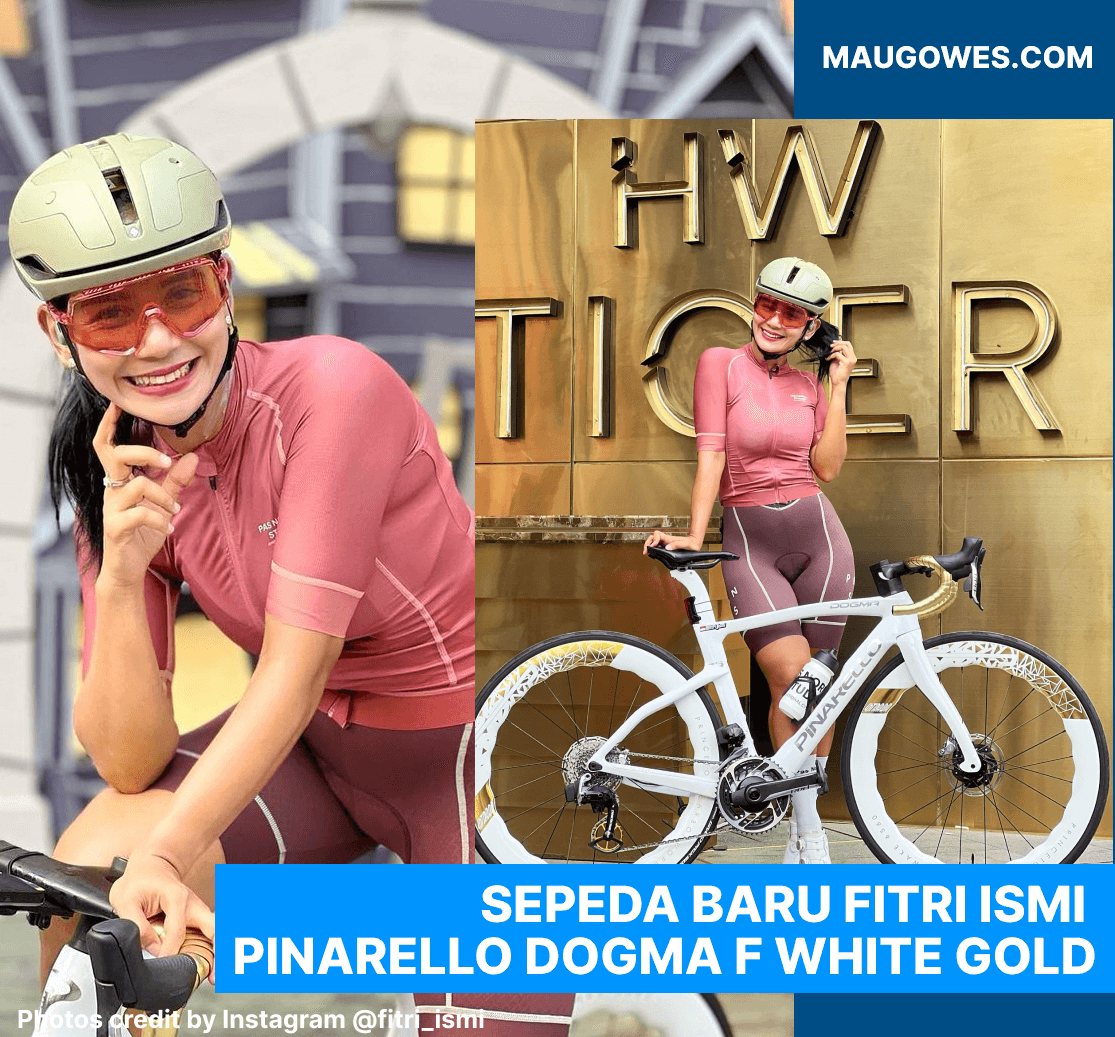 Check Sepeda Baru Fitri Ismi Pinarello Dogma F White and Gold