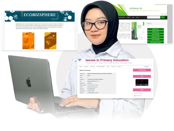 Nusa Agency OJS expert with laptop illustrations