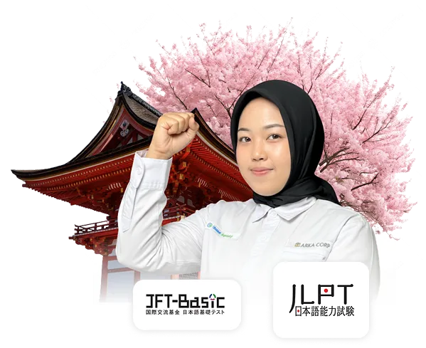 Ilustrasi pelatihan LKP Jepang Nusa Agency: kelas bahasa dan budaya kerja Jepang