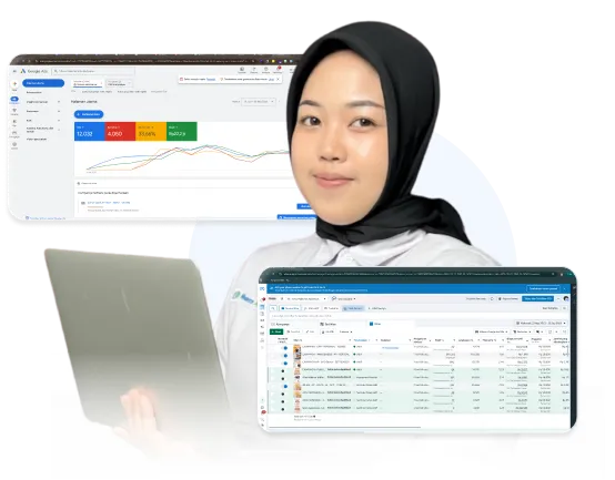 Nusa Agency OJS expert with laptop illustrations