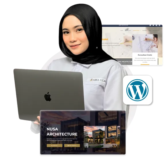 Nusa Agency OJS expert with laptop illustrations
