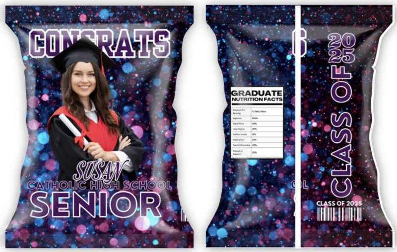 Graduation Chip Bag Purple