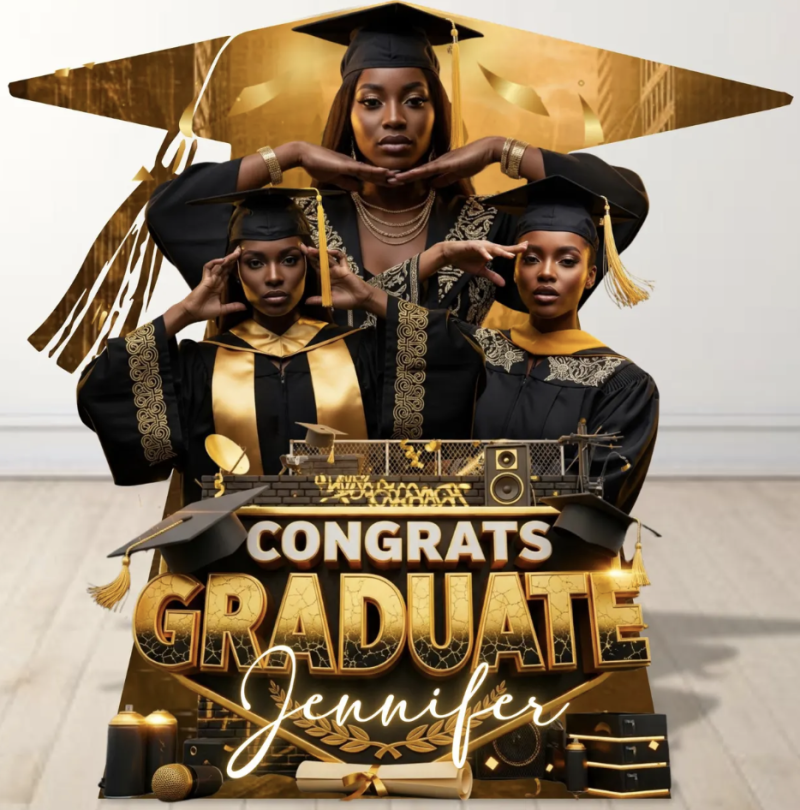 Gold Graduation Standee