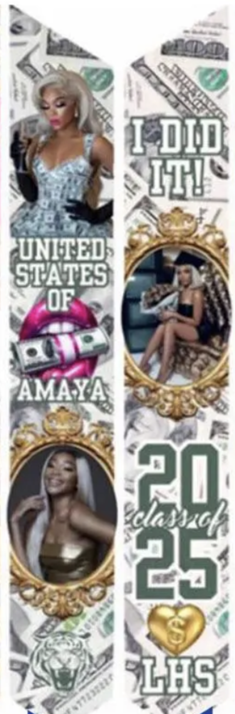 Graduation Column Banners Money Print