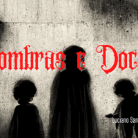 Sombras de crianças projetadas contra um muro cinza