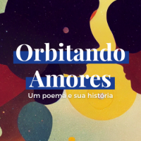 silhuetas multicoloridas em tons predominantemente vermelhos. Três silhuetas femininas à direita encaram uma única silhueta à esquerda.
