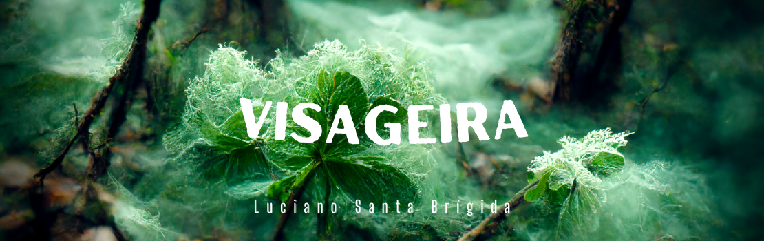 Imagem de uma planta emitindo uma fumaça fantasmagórica próximo a um rio