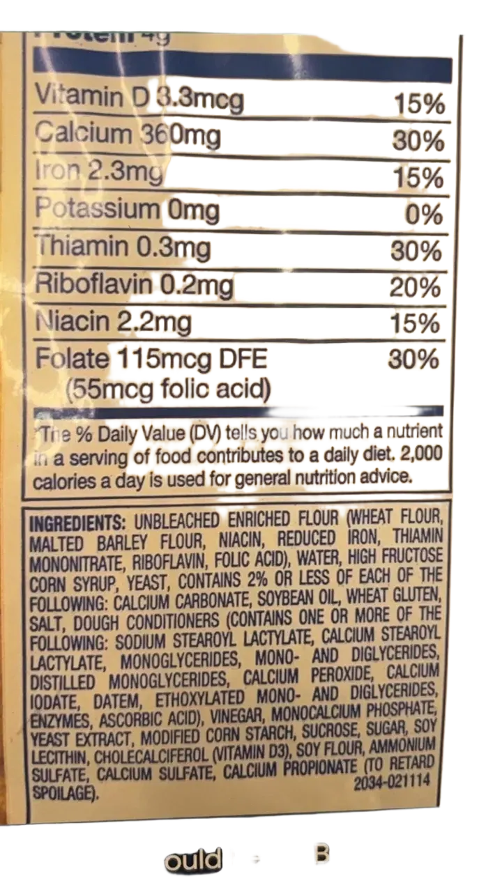 Classic White Wonder - Ingredients