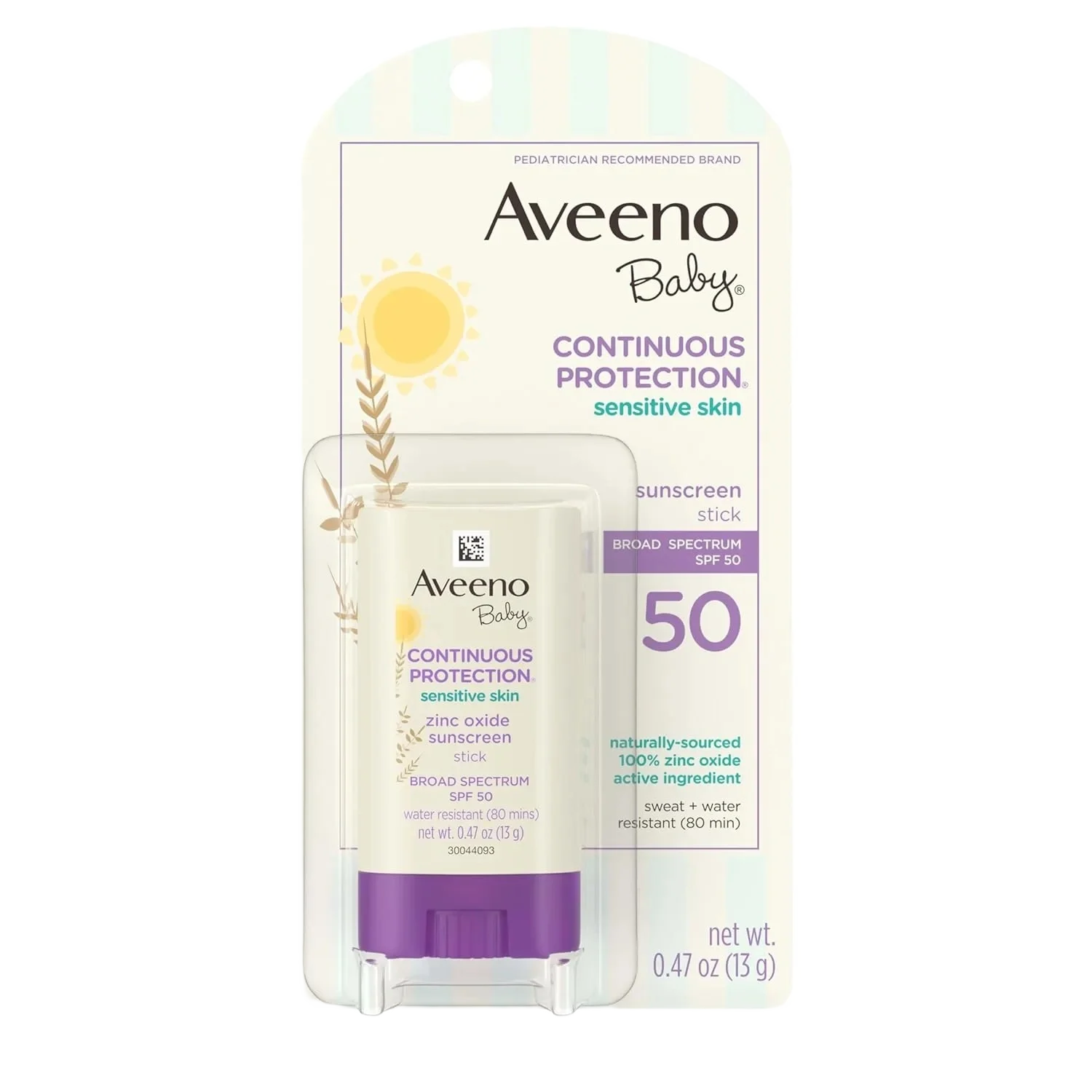 Aveeno Baby Continuous Protection Sensitive Skin Sunscreen Stick Spf 50