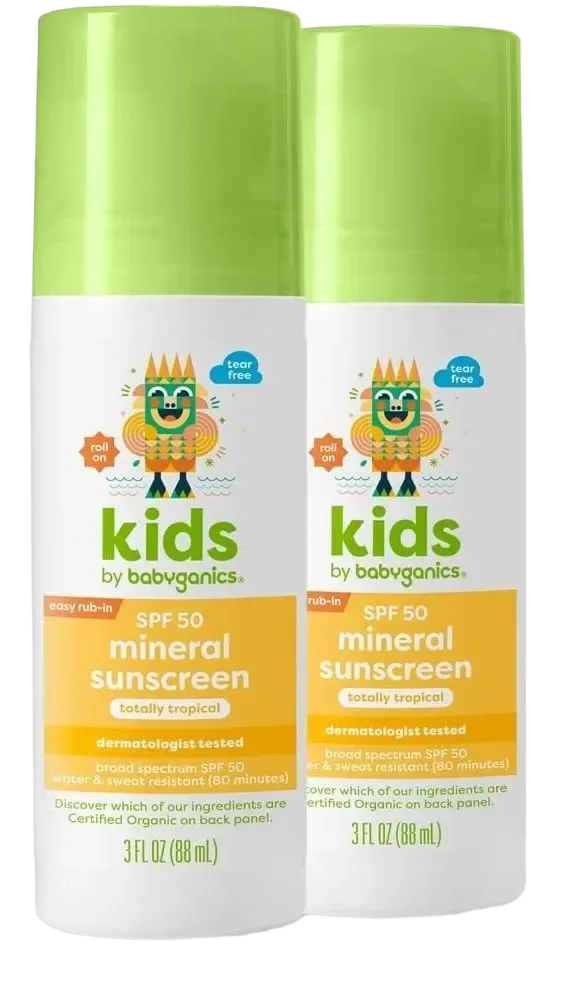 Kids By Babyganics Spf 50 Mineral Sunscreen Totally Tropical