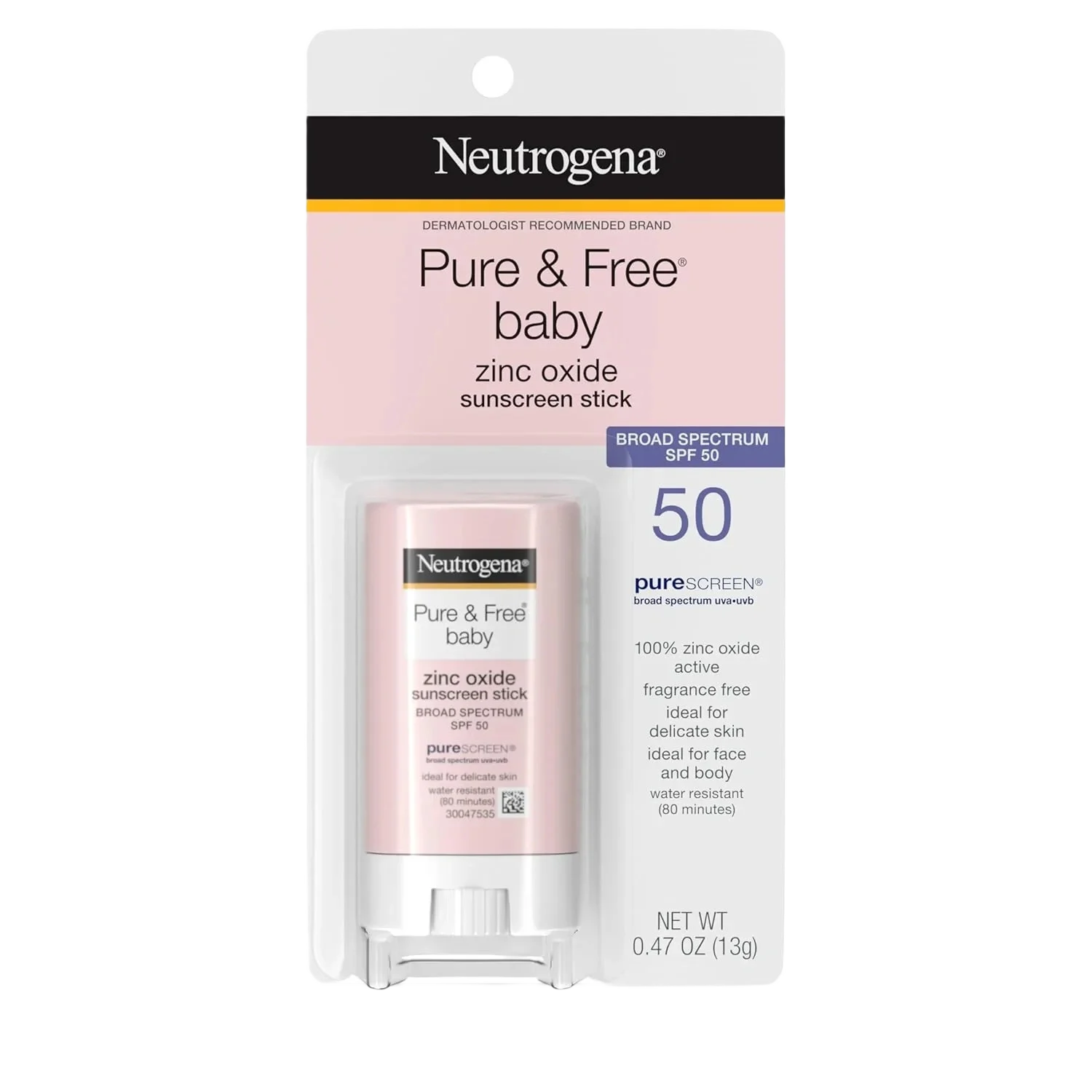 Neutrogena Pure & Free® Baby Zinc Oxide Sunscreen Stick