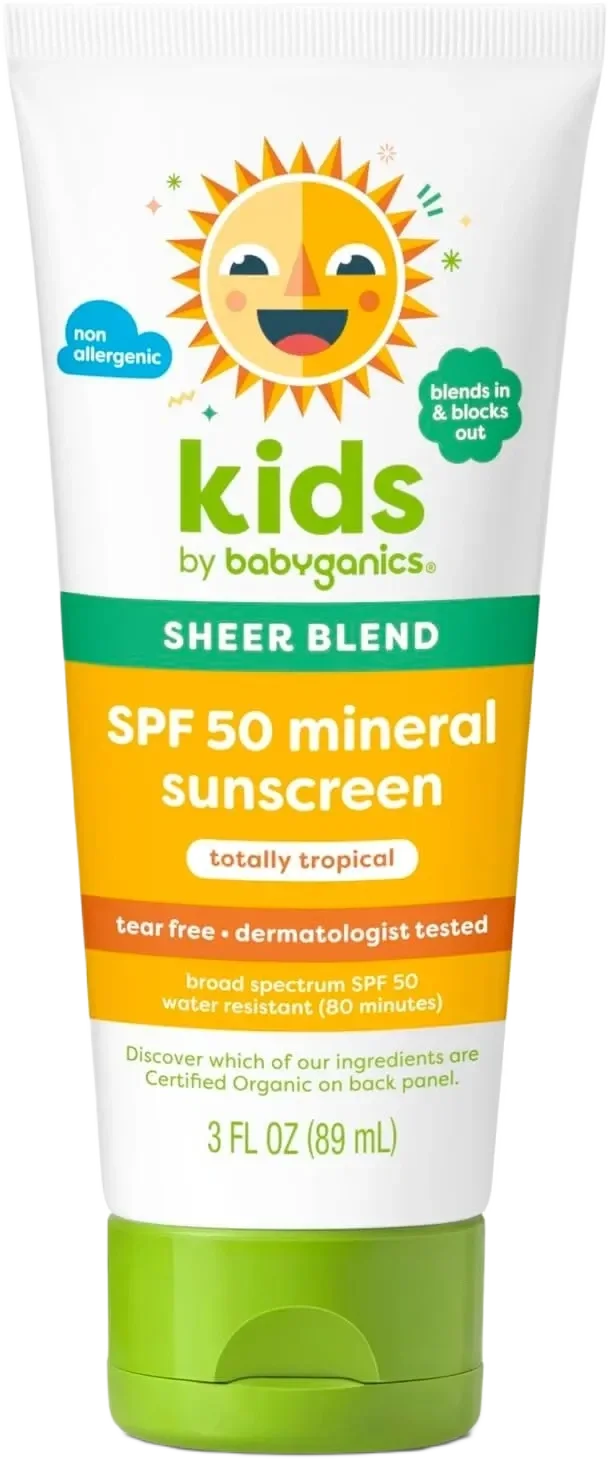 Kids By Babyganics Sheer Blend Spf 50 Mineral Sunscreen Totally Tropical