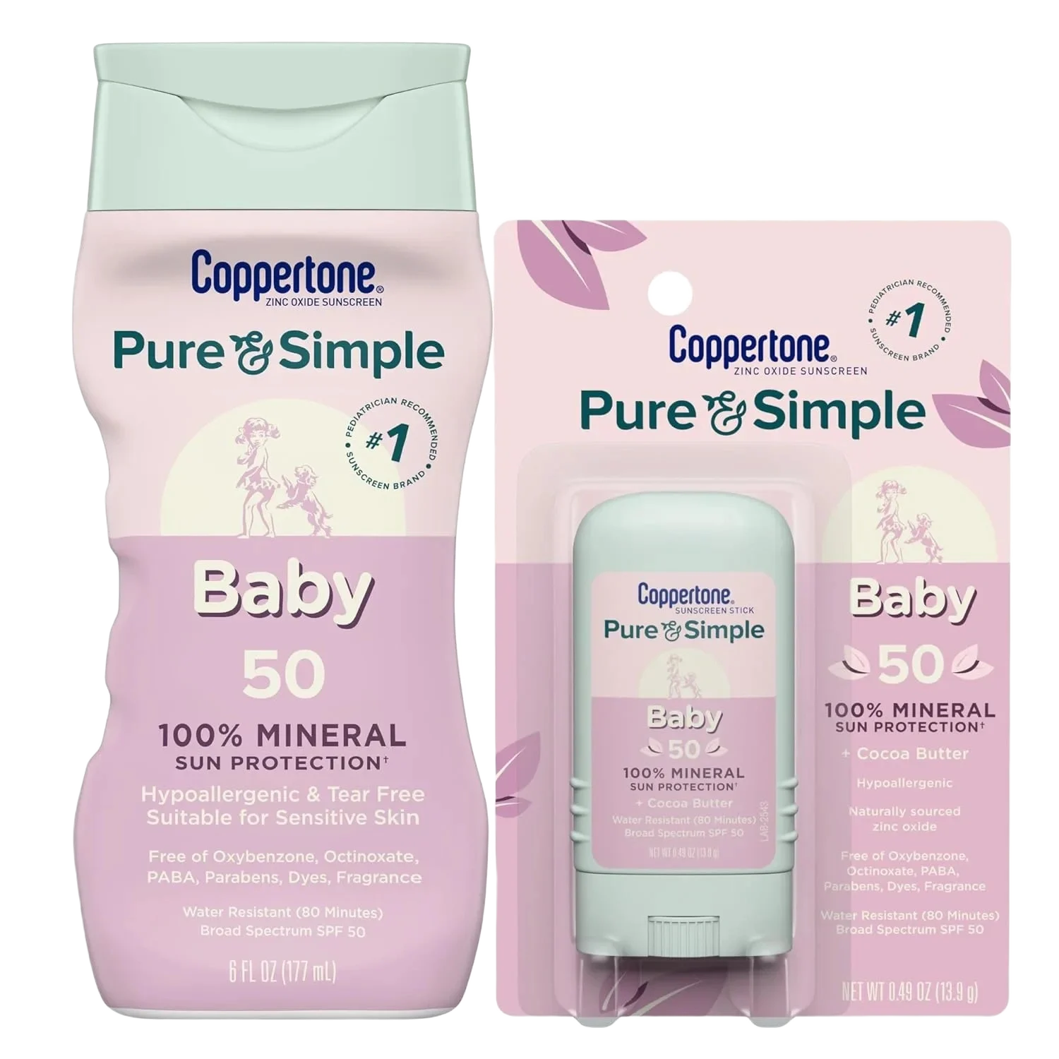 Coppertone Pure & Simple Baby 50 100% Mineral Sun Protection