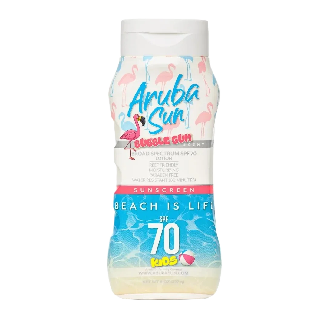 Aruba Sun Bubble Gum Scent Broad Spectrum Spf 70 Lotion
