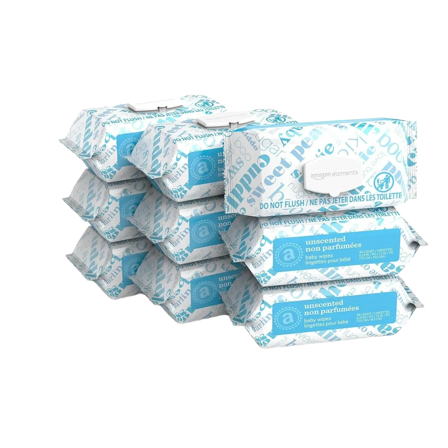 Amazon Elements Unscented Baby Wipes