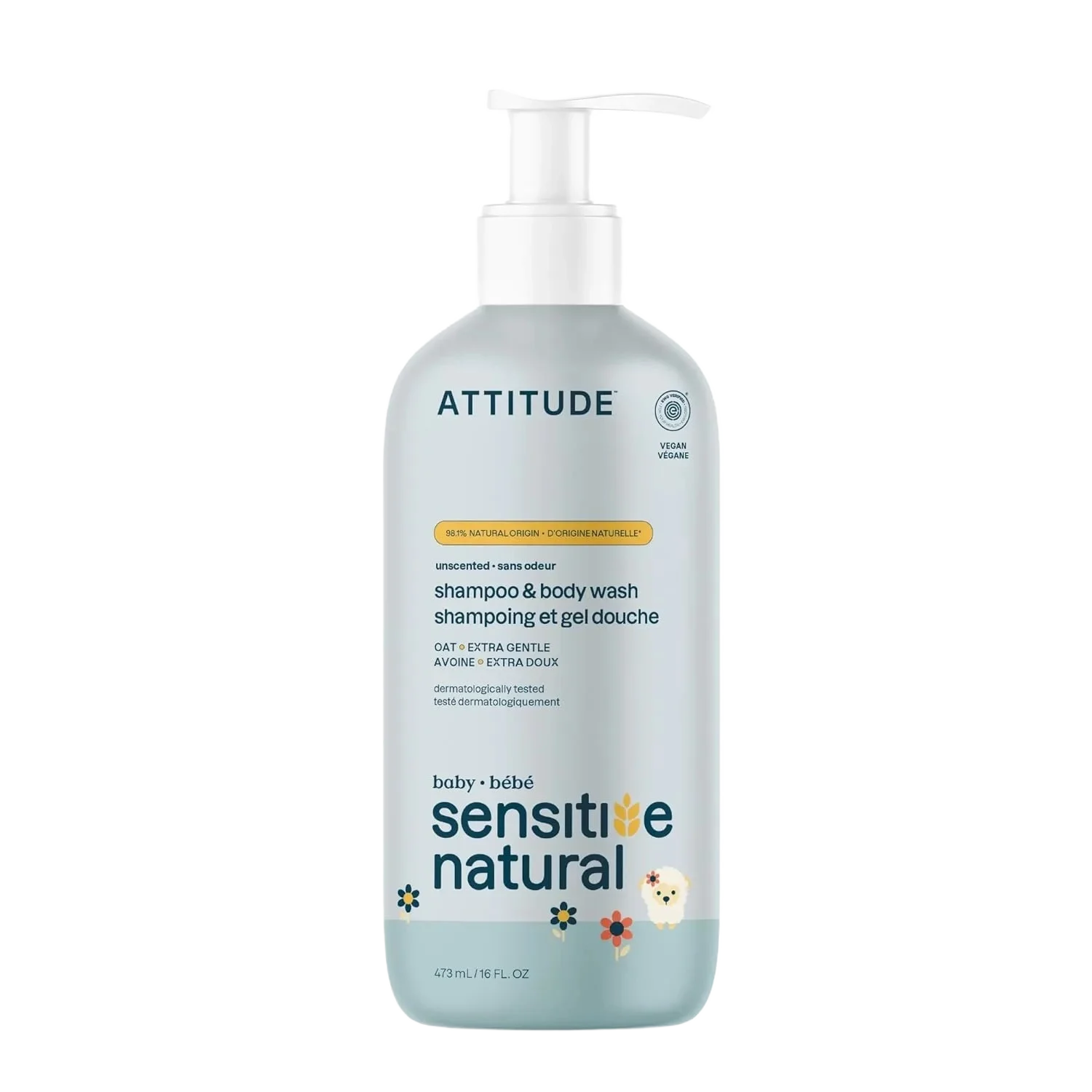 Attitude Unscented Shampoo & Body Wash