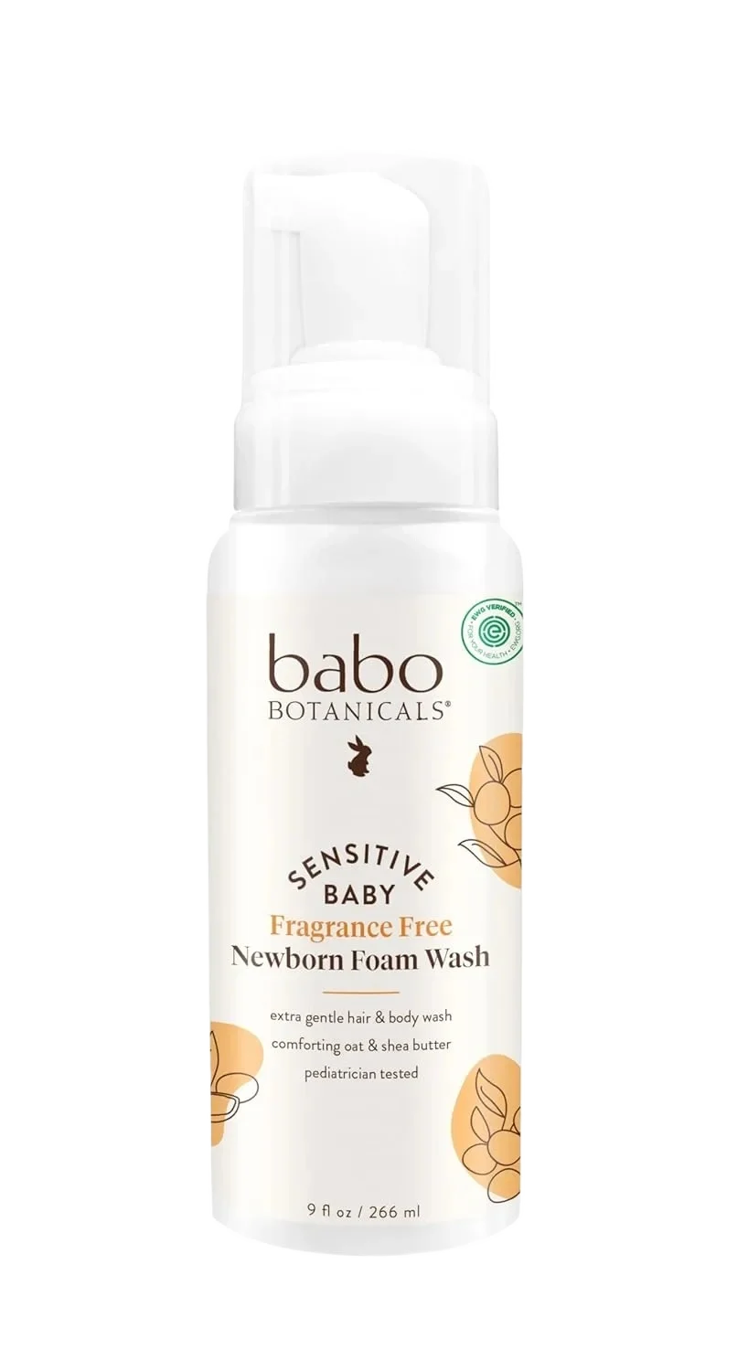 Babo Botanicals Sensitive Baby Fragrance Free Newborn Foam Wash