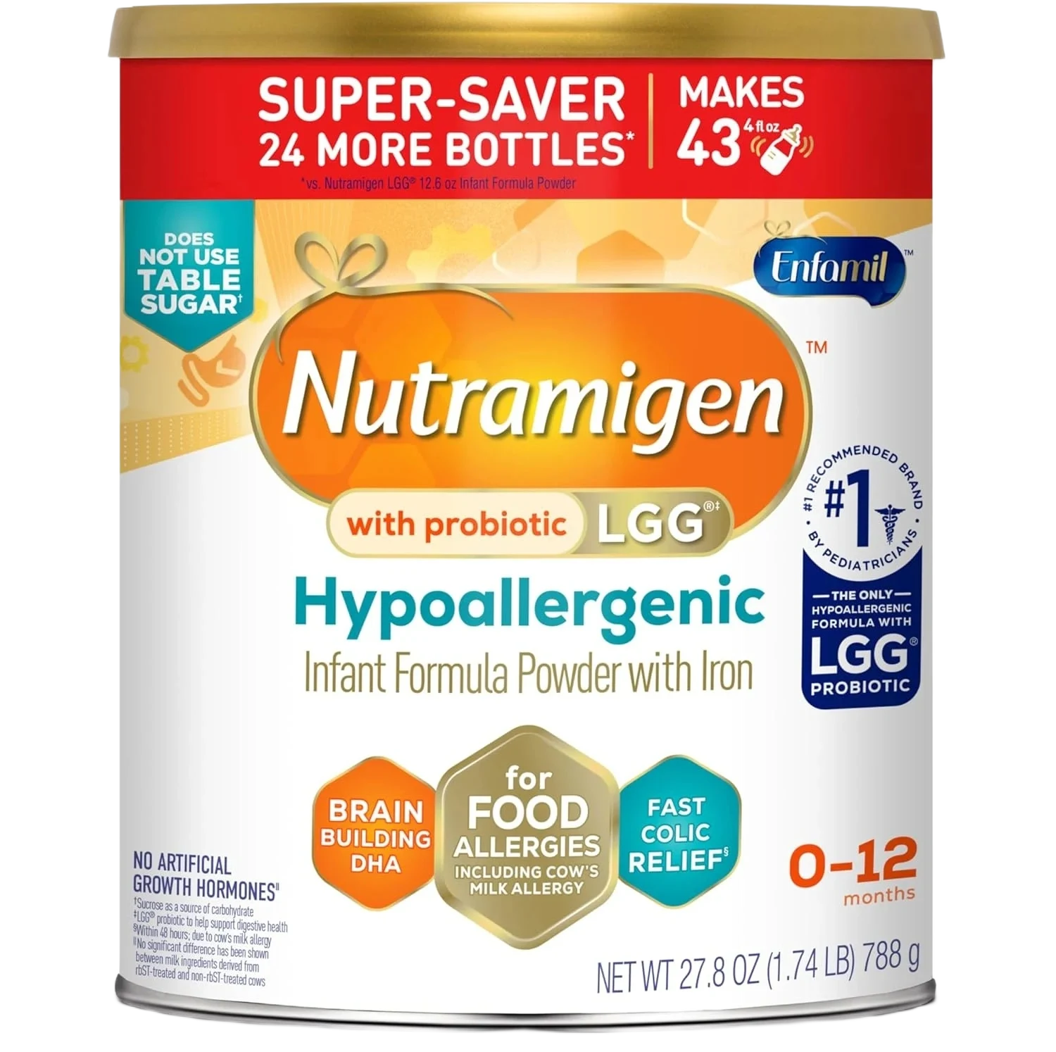 Nutramigen With Probiotic Lgg Hypoallergenic Infant Formula Powder With Iron