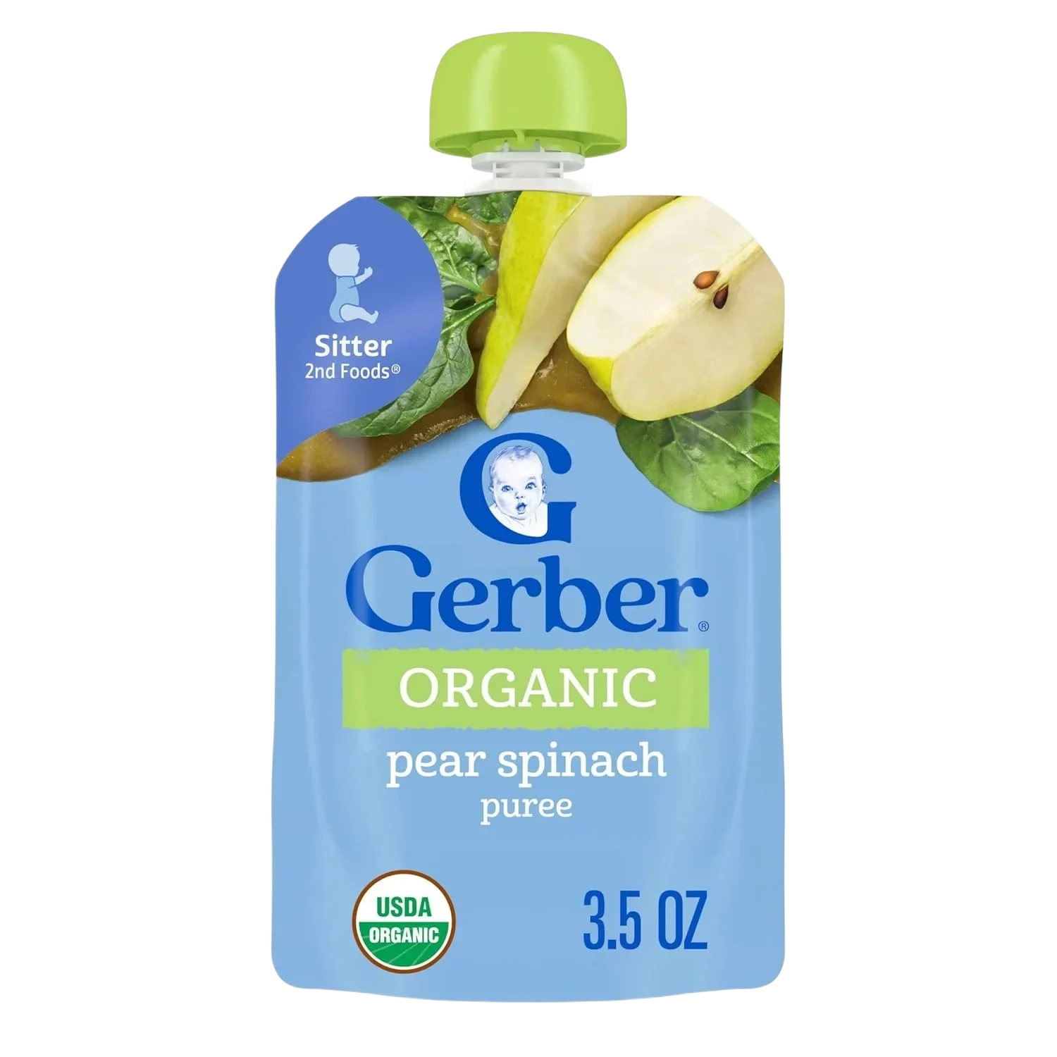 Gerber Organic Pear Spinach Puree