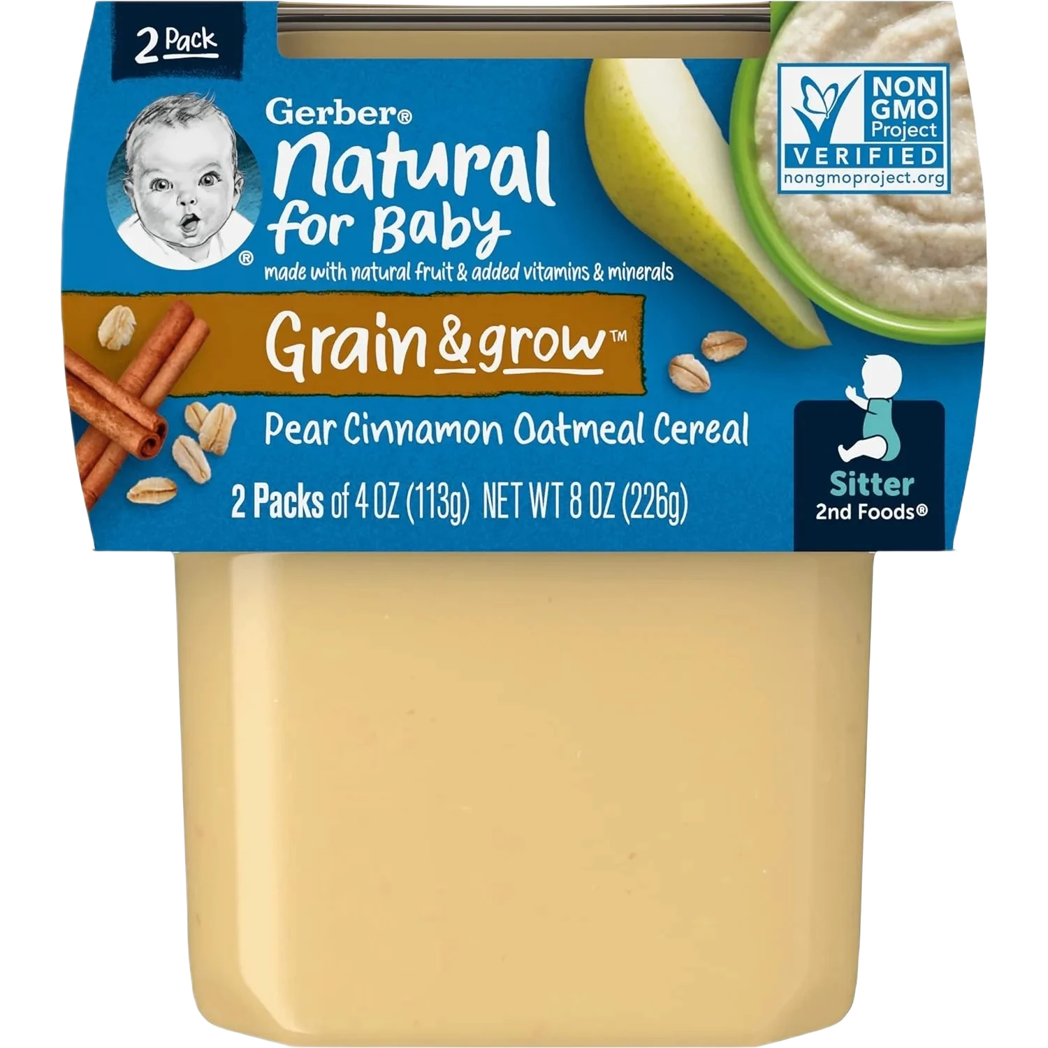 Gerber Natural For Baby Grain & Grow Pear Cinnamon Oatmeal Cereal