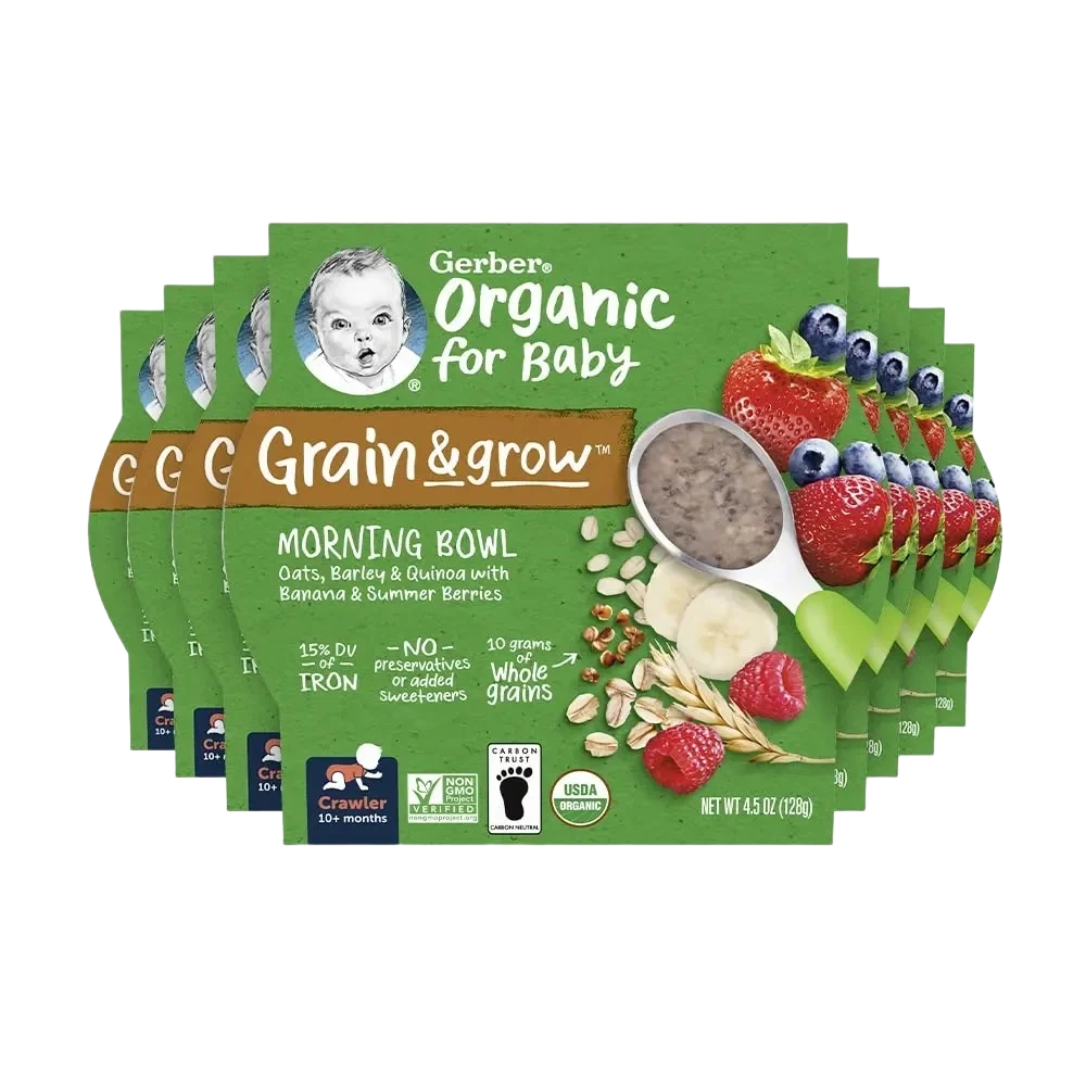 Gerber Organic For Baby Grain & Grow™ Morning Bowl Oats, Barley & Quinoa With Banana & Summer Berries
