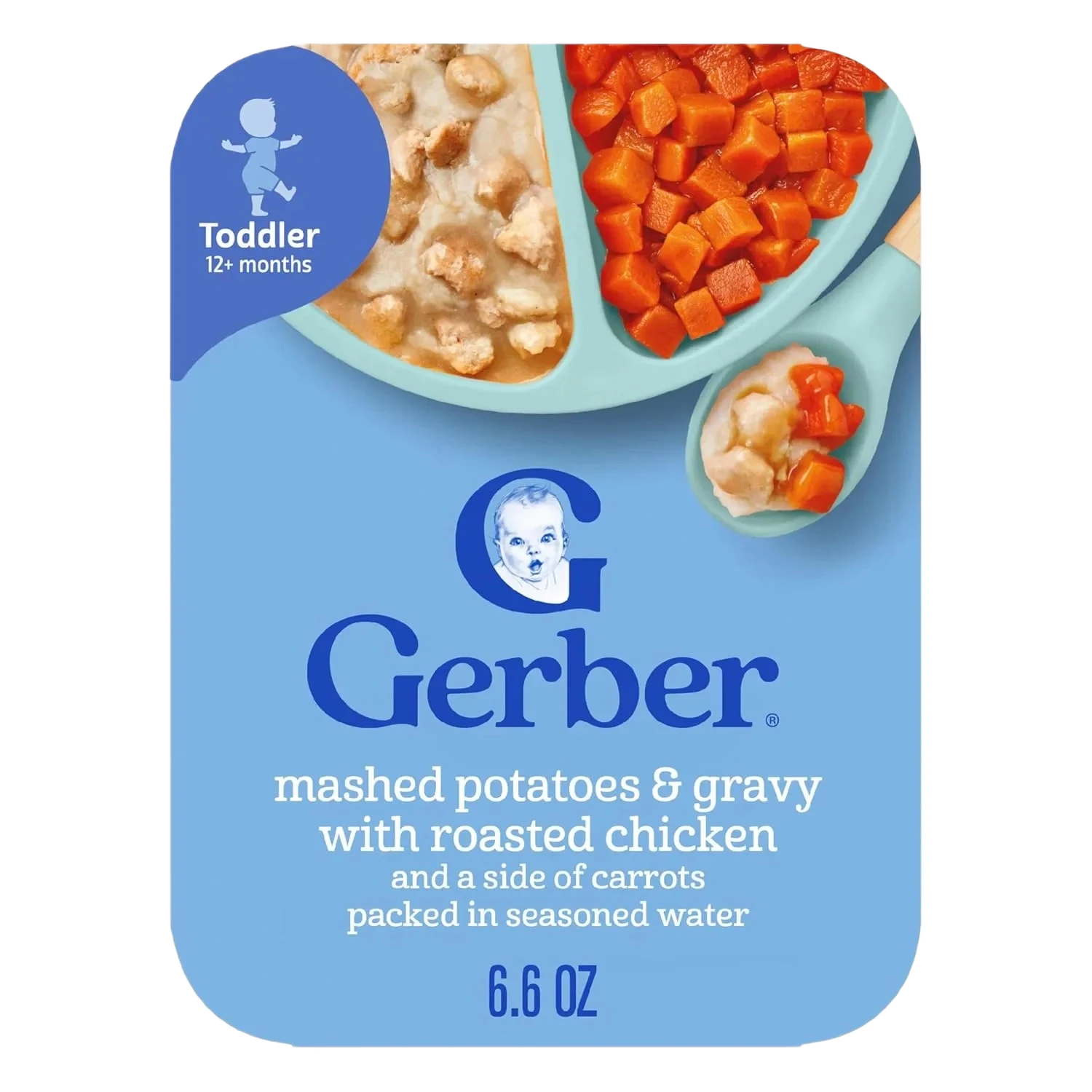 Gerber Mashed Potatoes & Gravy With Roasted Chicken And A Side Of Carrots