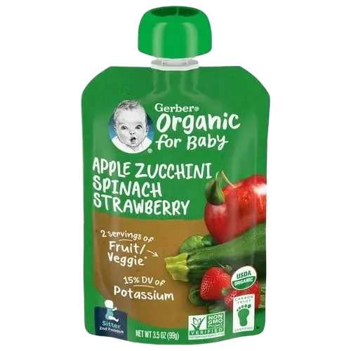 Gerber Organic For Baby Apple Zucchini Spinach Strawberry
