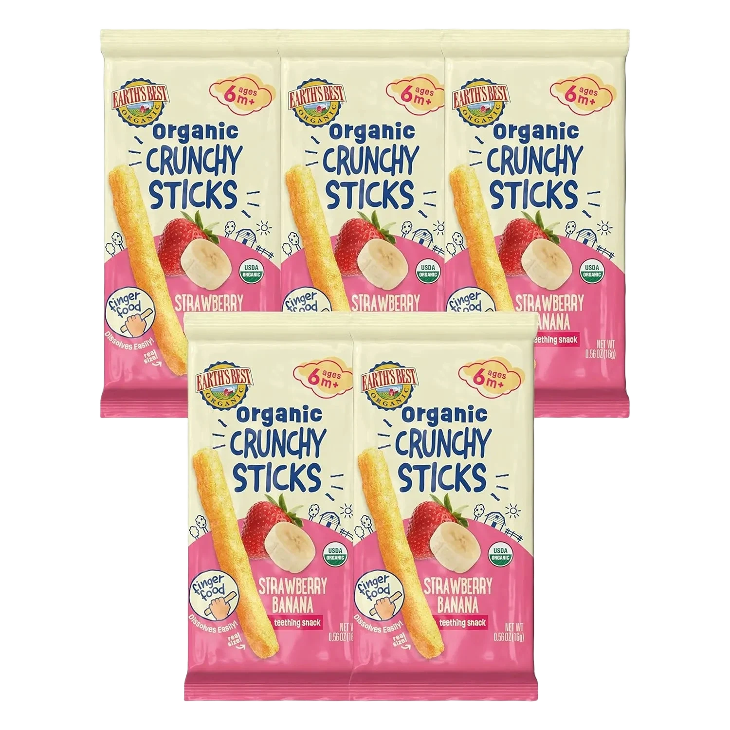 Organic Crunchy Sticks Strawberry Banana