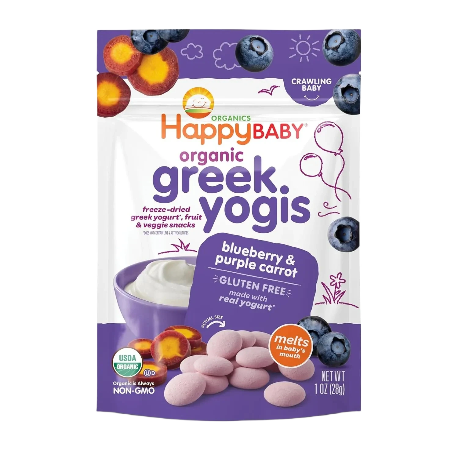 Happy Baby Organic Greek.yogis Blueberry & Purple Carrot