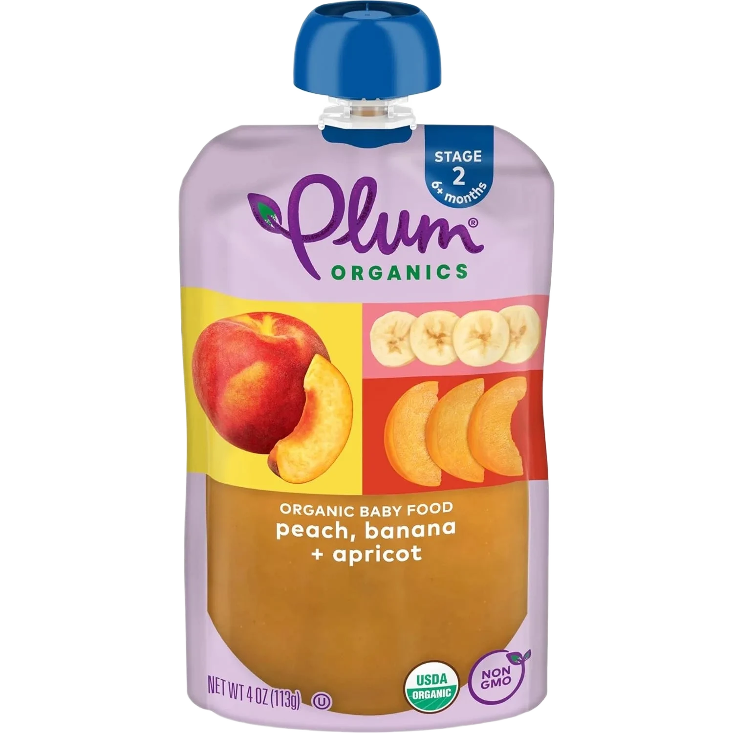 Plum Organics Organic Baby Food Peach, Banana + Apricot