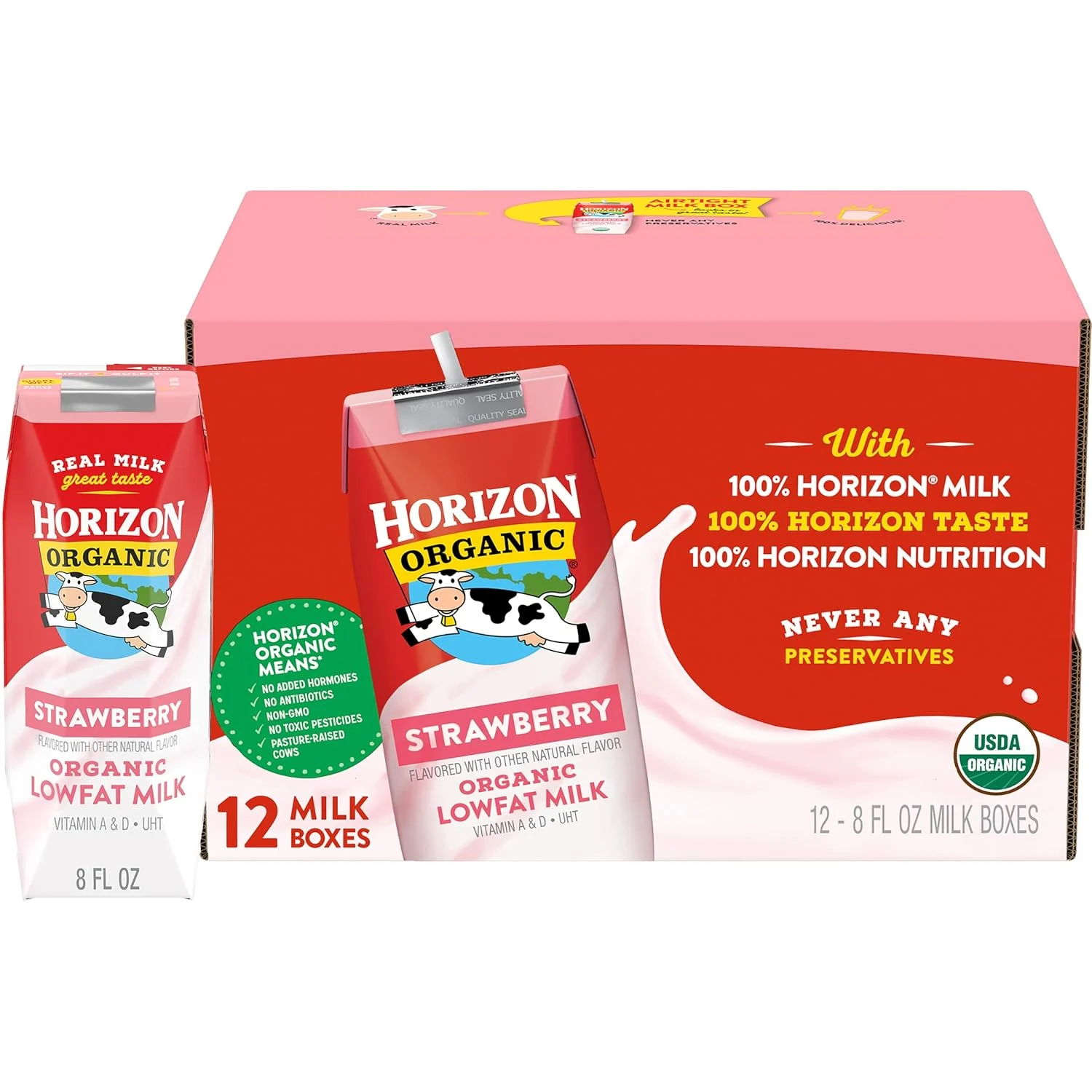 Horizon Organic Strawberry Organic Lowfat Milk