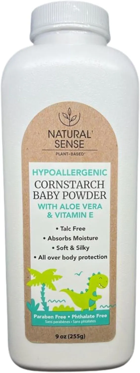 Natural Sense Hypoallergenic Cornstarch Baby Powder With Aloe Vera & Vitamin E