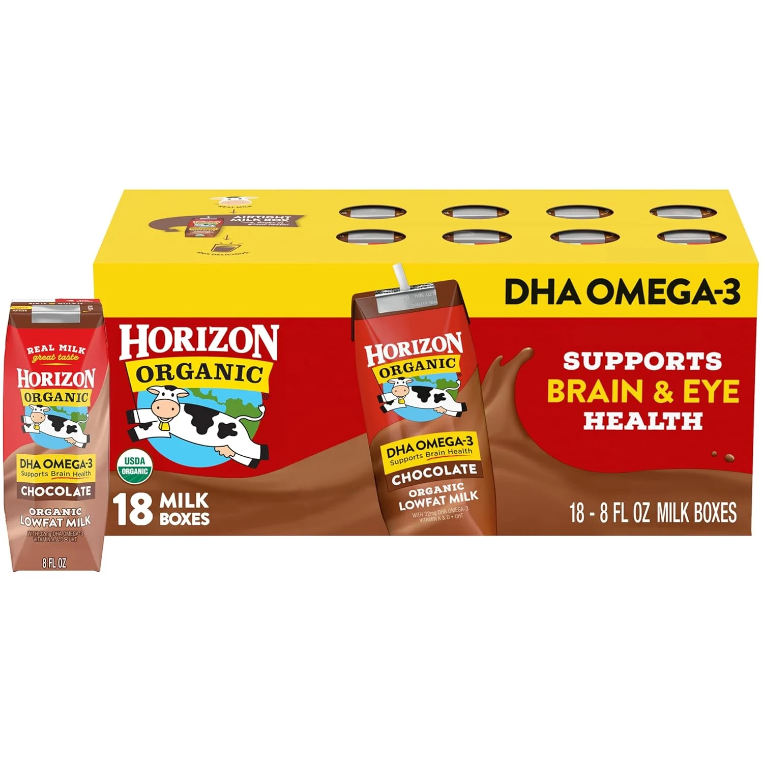 Horizon Organic Dha Omega-3 Chocolate Organic Lowfat Milk