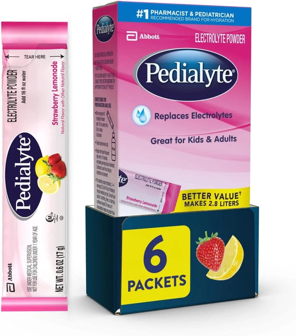 Pedialyte Electrolyte Powder Strawberry Lemonade