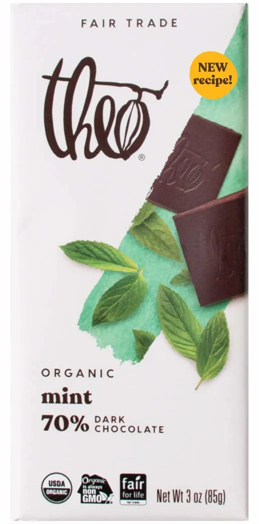 Theo Organic Mint 70% Dark Chocolate