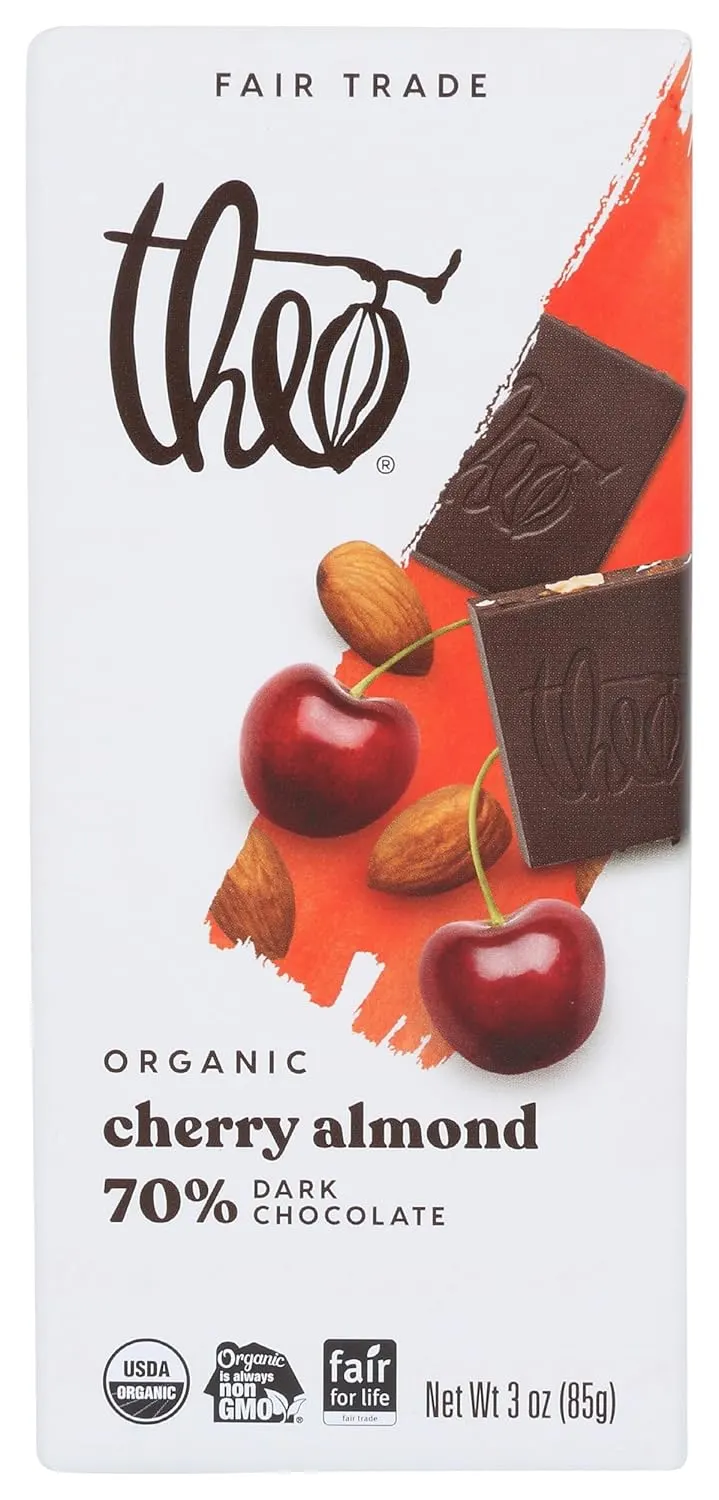 Theo Organic Cherry Almond 70% Dark Chocolate