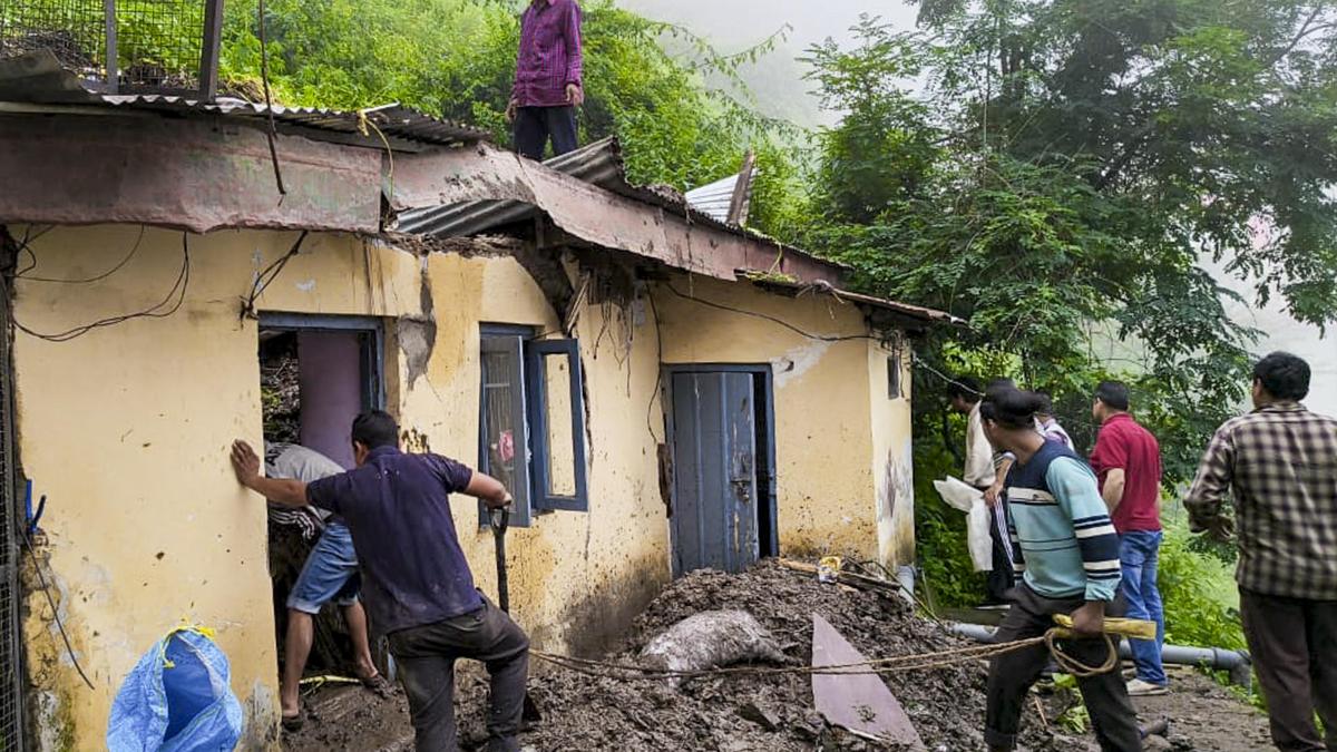 Heavy rain triggers landslip scare in Shimla’s Sanjauli, several houses affected