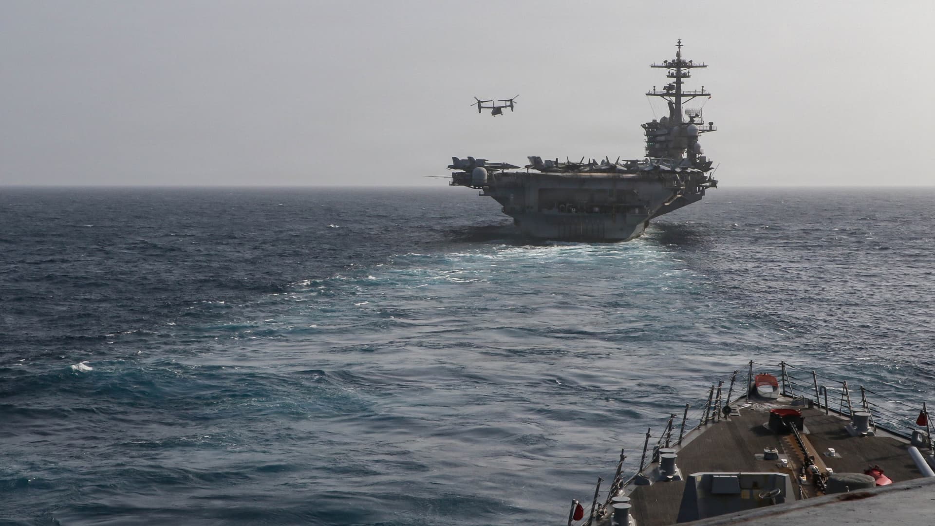 U.S. launches airstrikes against Iran after Tehran attacks container ship in Hormuz, Pentagon says