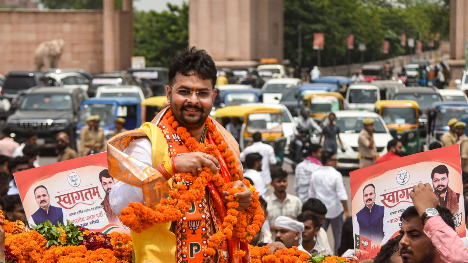 In a show of strength, Rohit Mishra takes charge of BJYM UP chief with a roadshow