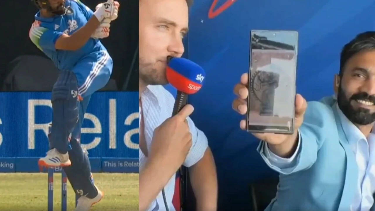 Watch: Rohit's 'nataraja shot' leaves DK in awe during 1st ODI vs England
