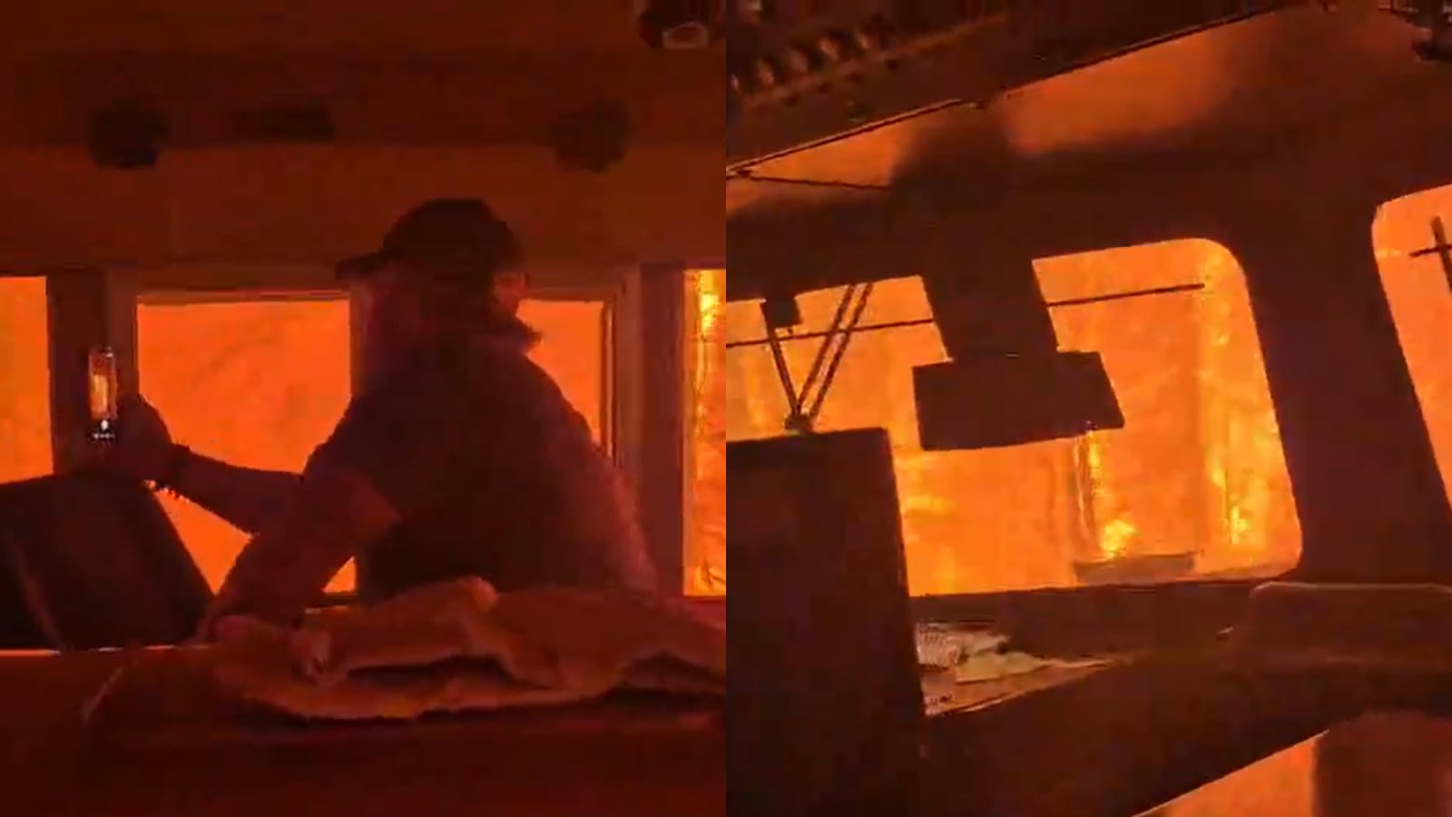 Watch: Canada wildfire engulfs freight train, crew calls for rescue