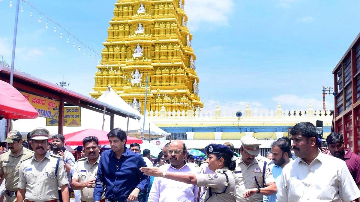 Yathindra Siddaramaiah reviews preparations for Ashada Fridays at Chamundi Hills in Mysuru
