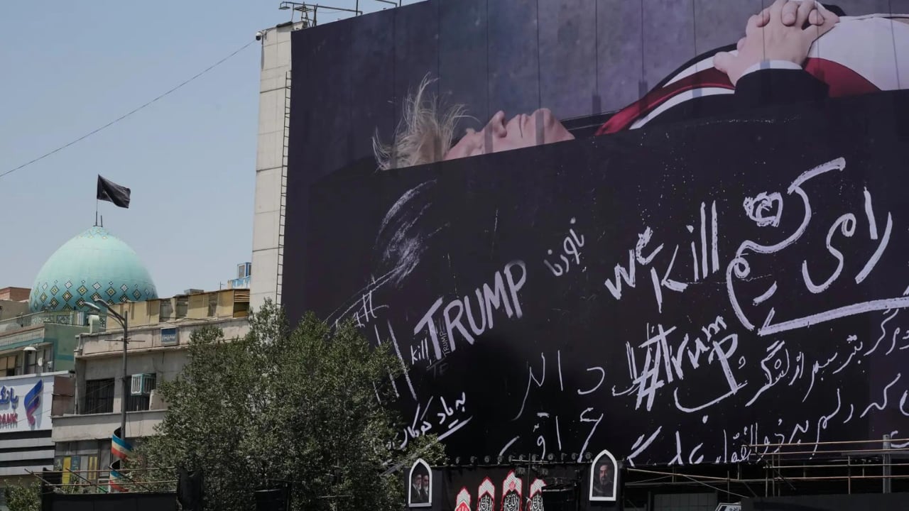 'We will kill Trump': Tehran puts up gigantic billboard depicting US president in coffin