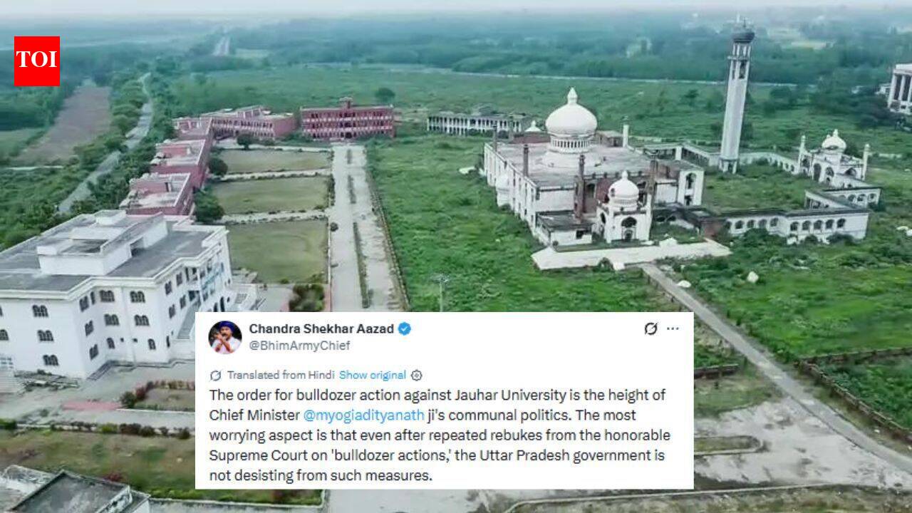 Bhim Army chief attacks UP govt over proposed bulldozer action at Jauhar University