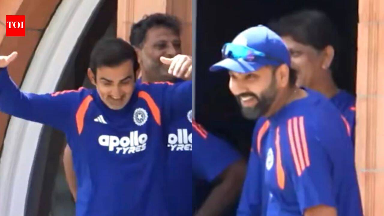 Watch: Rohit shares a laugh with Gambhir at Lord's balcony ahead of ODI decider