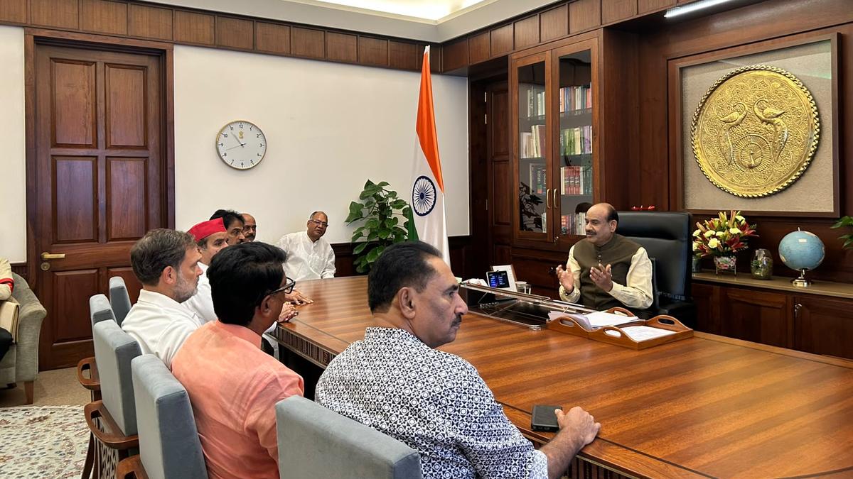 Rahul Gandhi, Oppn. MPs meet Lok Sabha Speaker; seek discussion on 'brutality' on students during CJP protest march