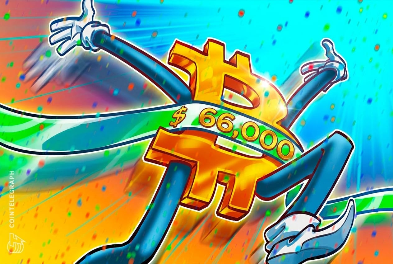 Bitcoin price gains to $66.3K as range breakout attempt sparks one-month high